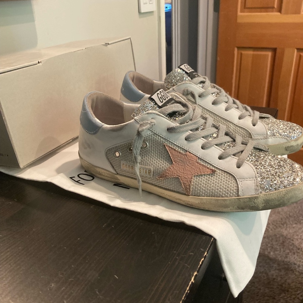 Golden Goose Super Star w/Glitter Size 9/40